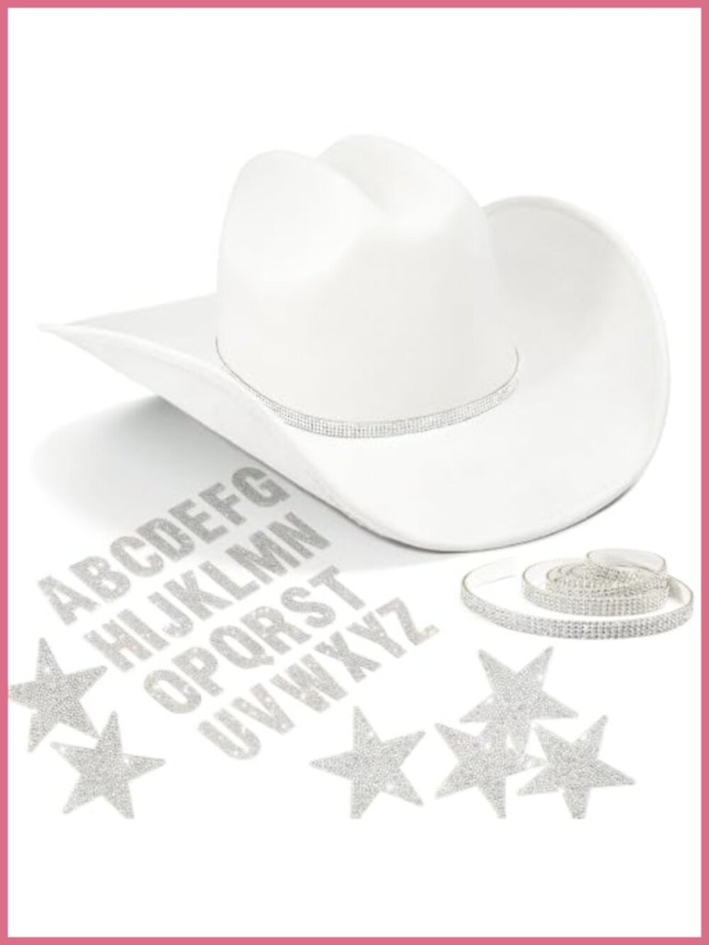 Rhinestone Cowgirl Hat Felt Western Hat DIY Customizable Bachelorette